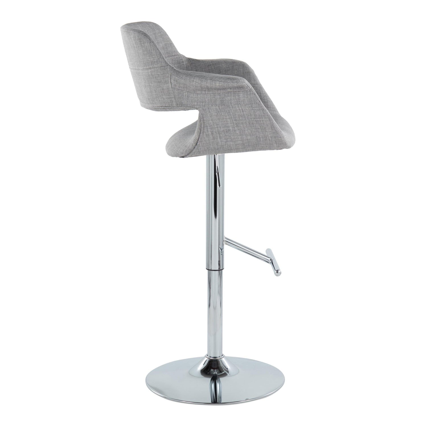 Vintage Flair - Mid Century Modern Adjustable Barstool &amp; Straight T Footrest (Set of 2)