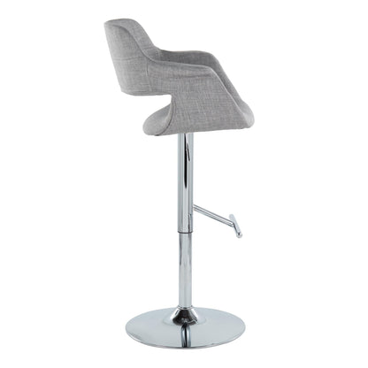 Vintage Flair - Mid Century Modern Adjustable Barstool &amp; Straight T Footrest (Set of 2)