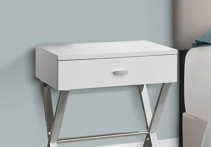 Accent Side X Table, Storage Drawer, Contemporary &amp; Modern