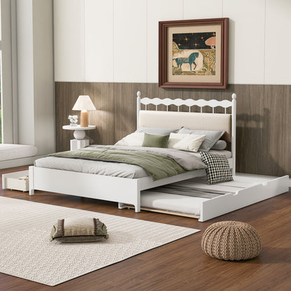 Storage Platform Bed With 2 Big Drawers &amp; Trundle