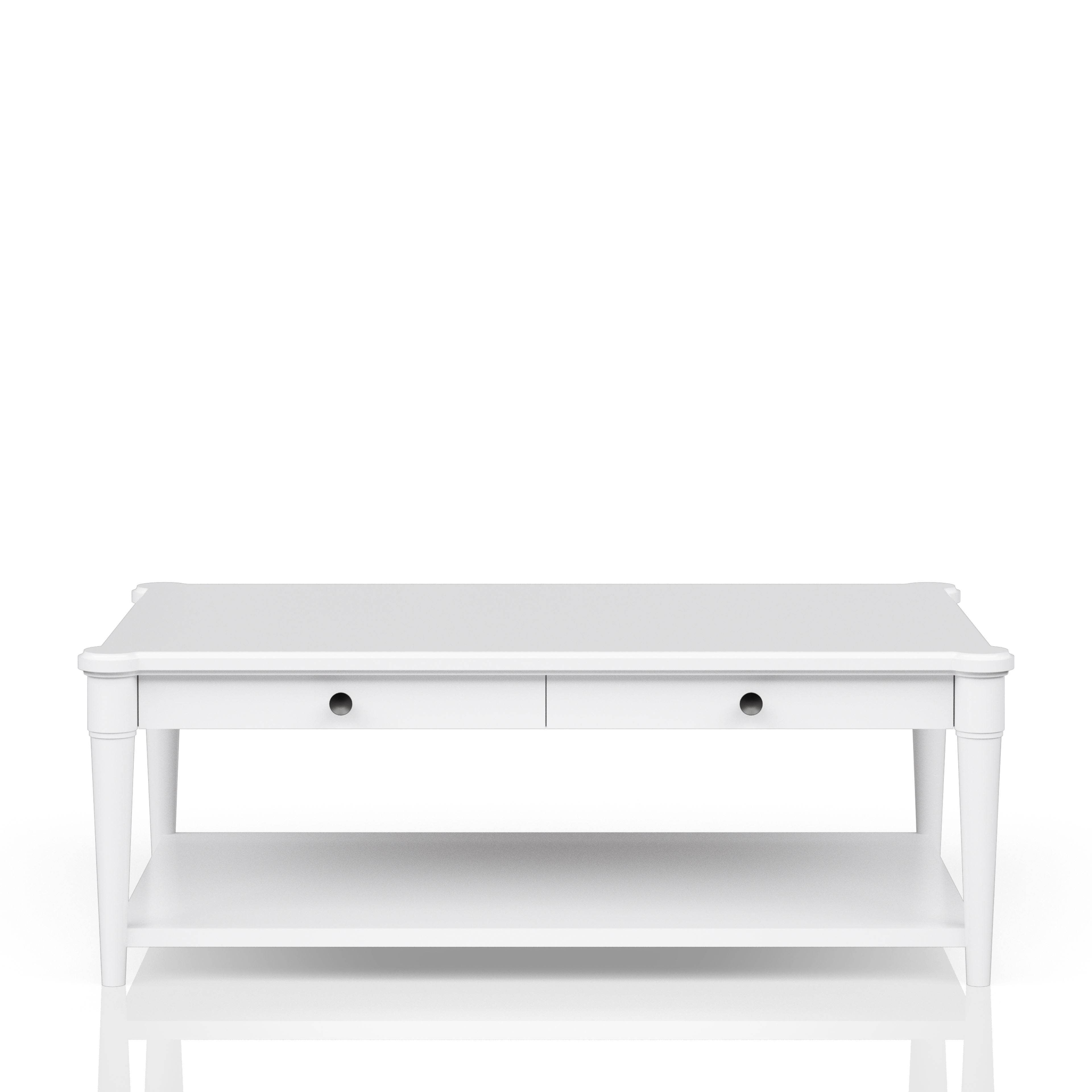 Cocktail Table With Two Storage Drawers And Casters