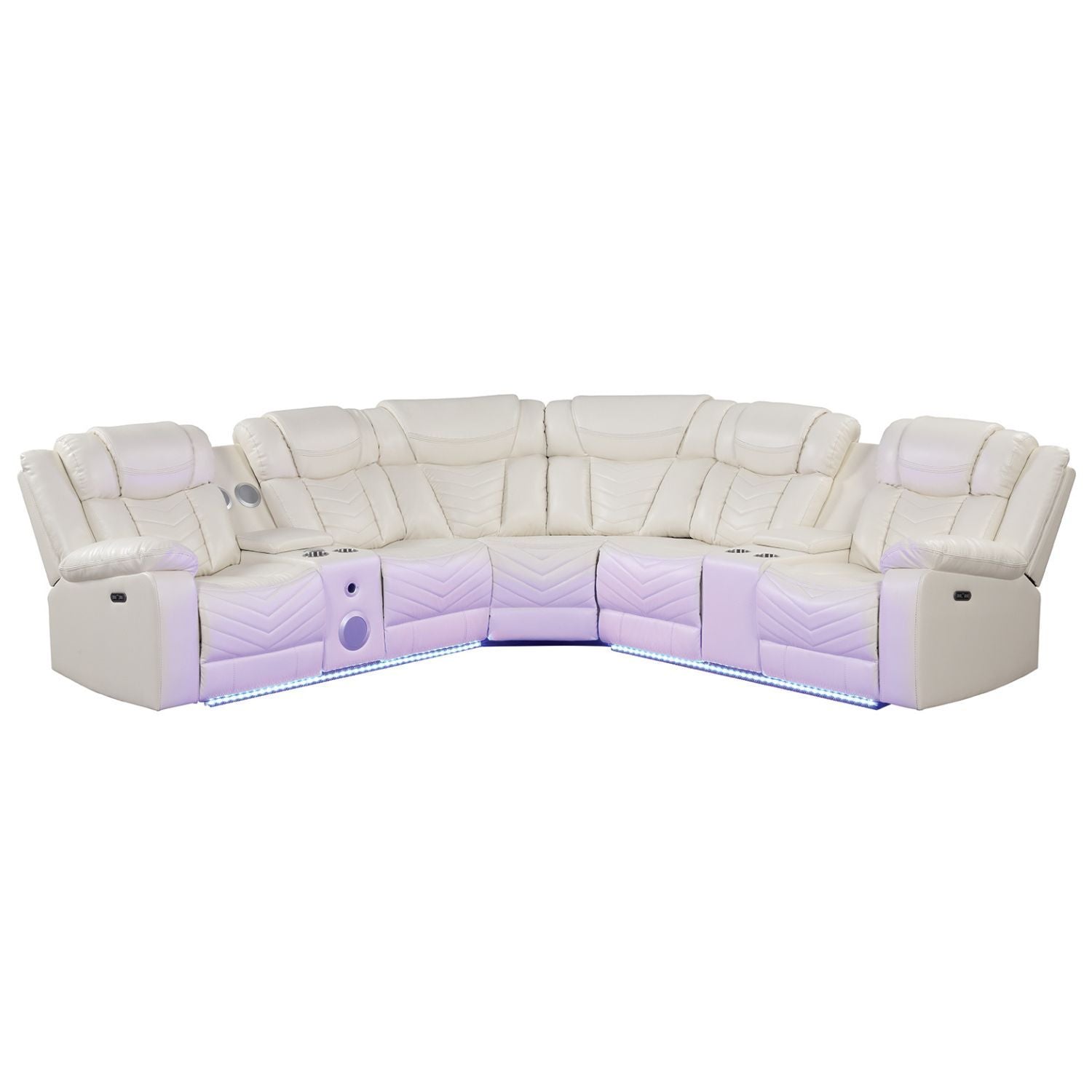 Challenger - Recliner Sectional Sofa, Built In USB, C Ports &amp; Bluetooth