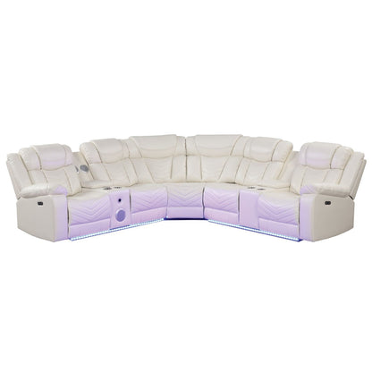 Challenger - Recliner Sectional Sofa, Built In USB, C Ports &amp; Bluetooth