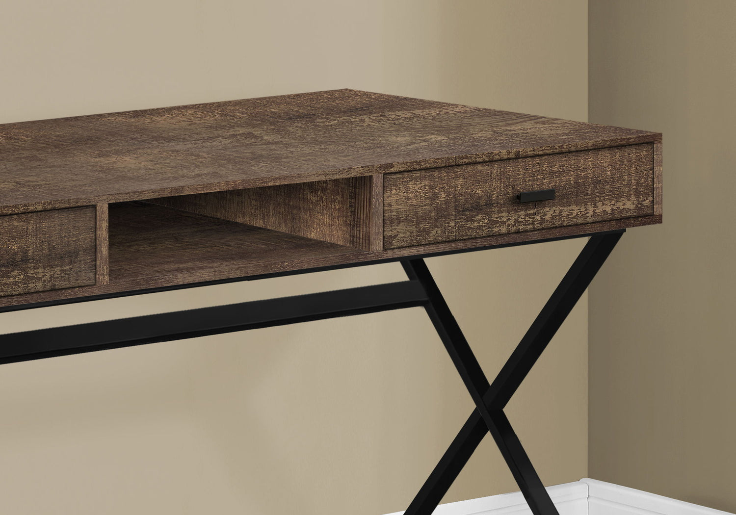 Computer Desk For Home Office, Laptop, Storage Drawers, Glossy Contemporary &amp; Modern
