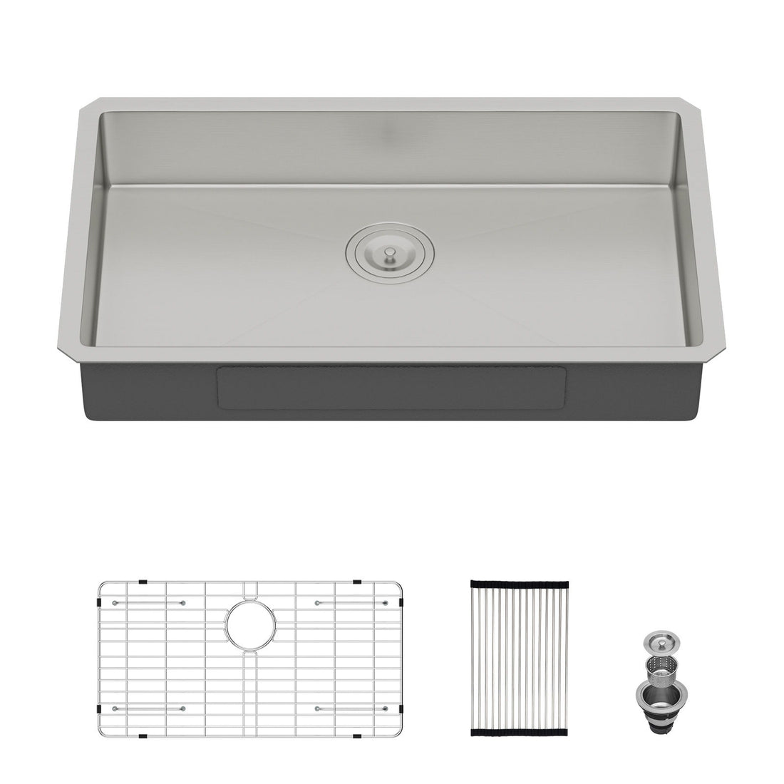 Ada-Compliant 27&quot; Undermount Sink, Low Depth Single Bowl - Brushed Nickel