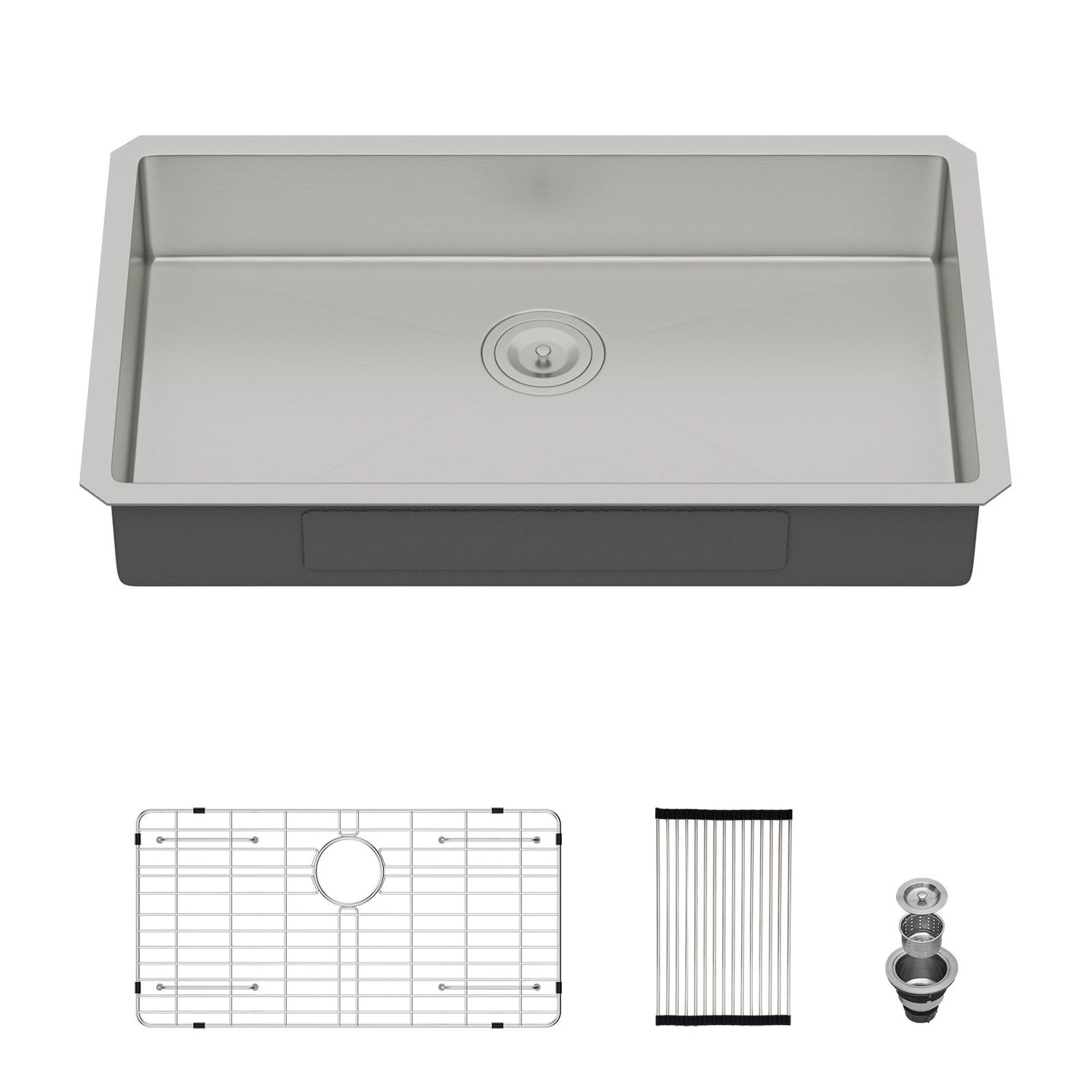 Ada-Compliant 27&quot; Undermount Sink, Low Depth Single Bowl - Brushed Nickel