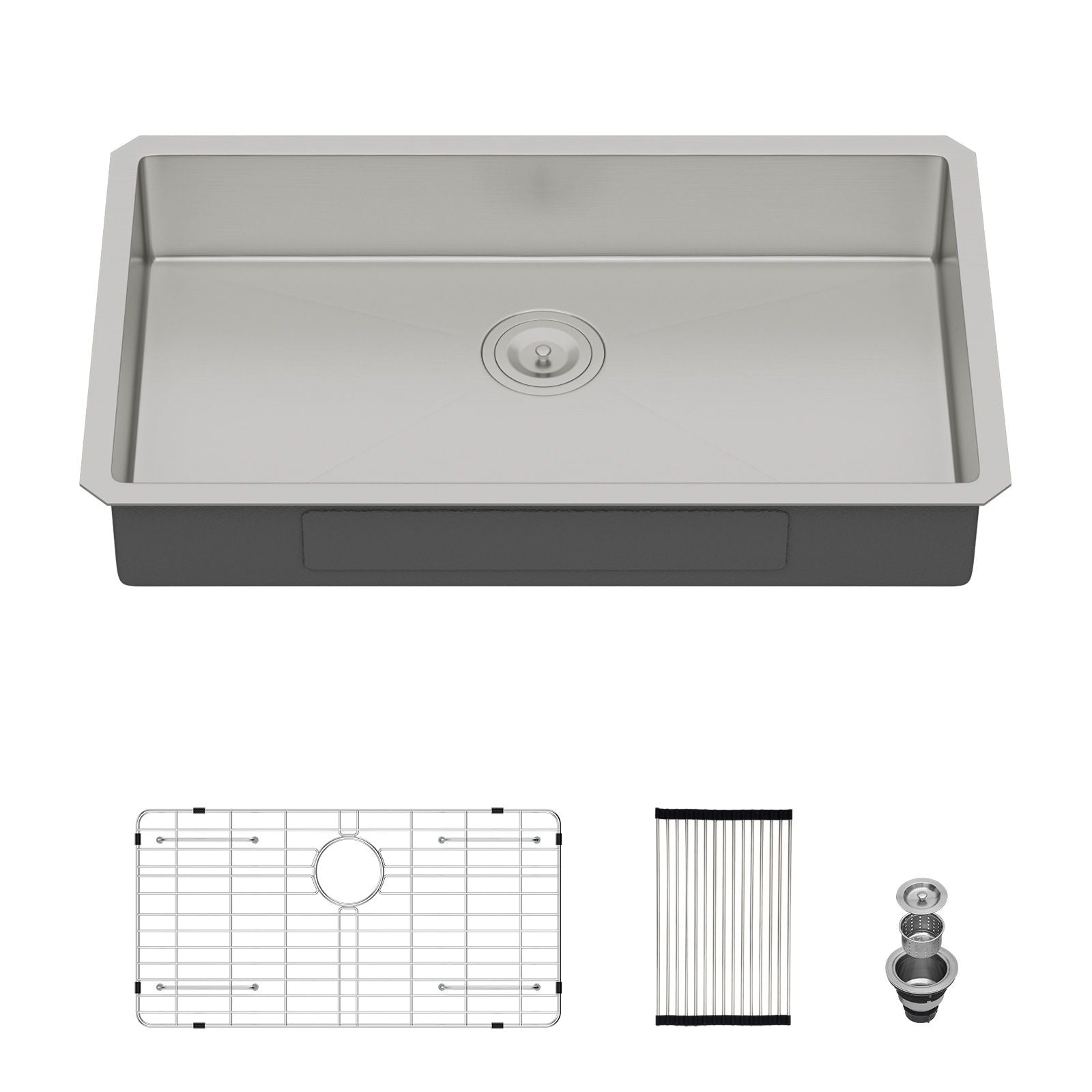 Ada-Compliant 27&quot; Undermount Sink, Low Depth Single Bowl - Brushed Nickel