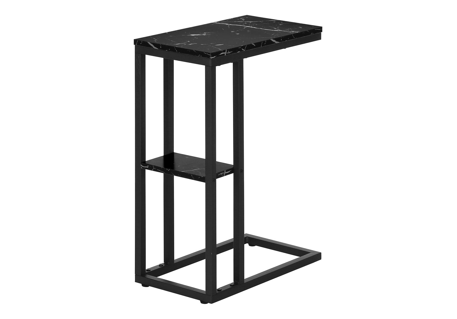 Accent Table, C - Shaped, Marble Look Contemporary &amp; Modern Convenient Design