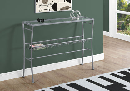 Accent Console Table For Entryway, Contemporary &amp; Modern - Silver