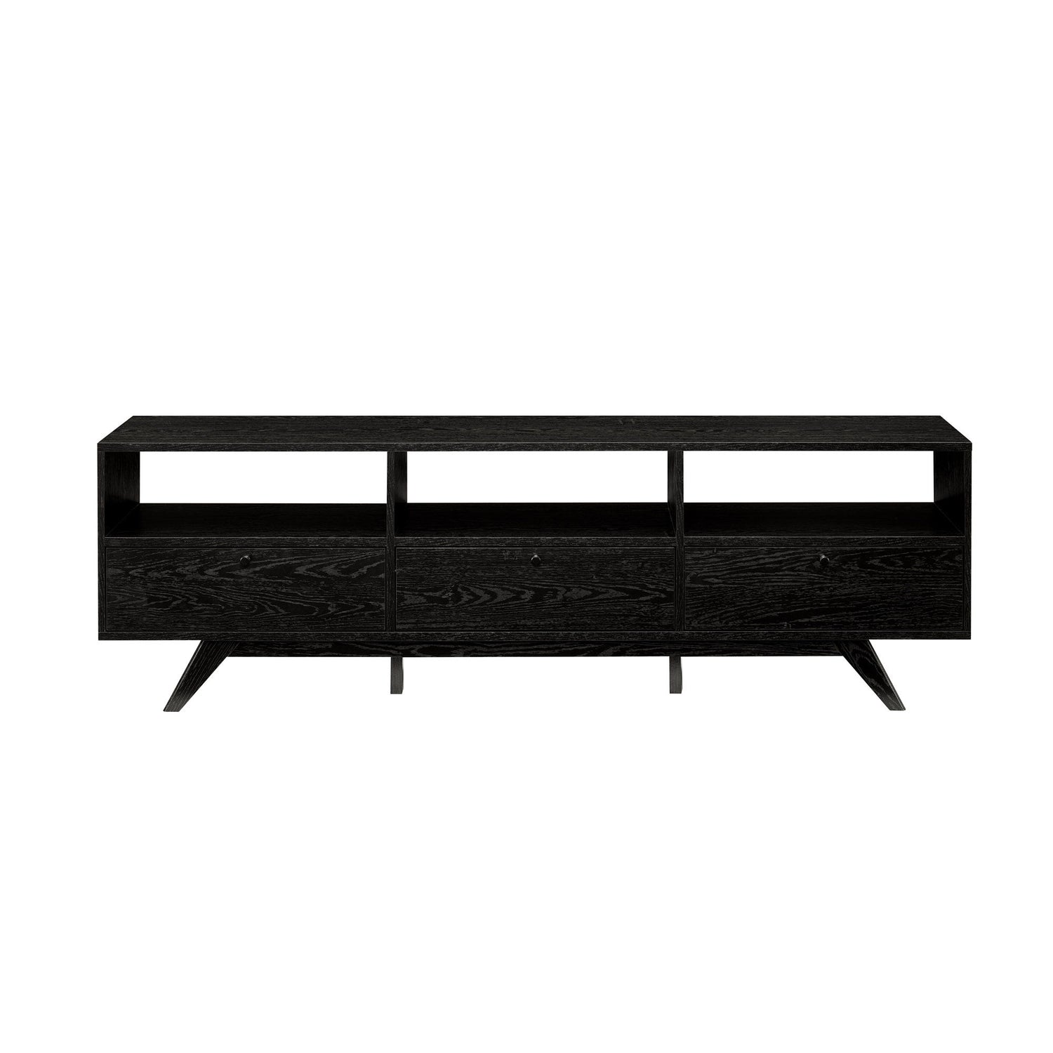 Modern Scandi 3 Door Low Profile TV Stand For TVs Up To 80&quot;