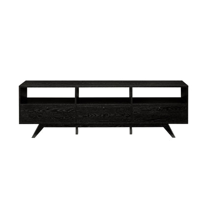 Modern Scandi 3 Door Low Profile TV Stand For TVs Up To 80&quot;