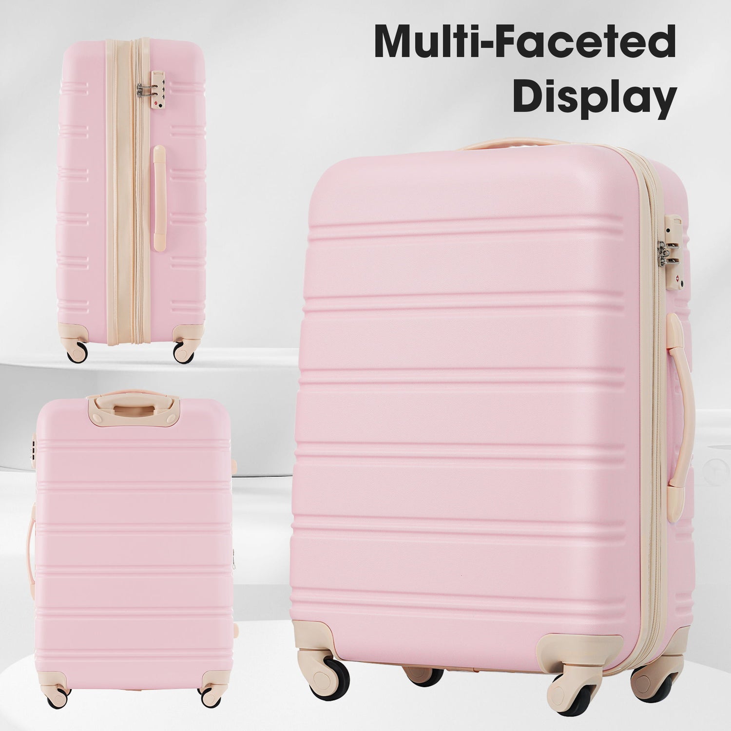 3 Piece Luggage Set Hardside Spinner Suitcase With Tsa Lock 20&quot; 24&quot; 28&quot;