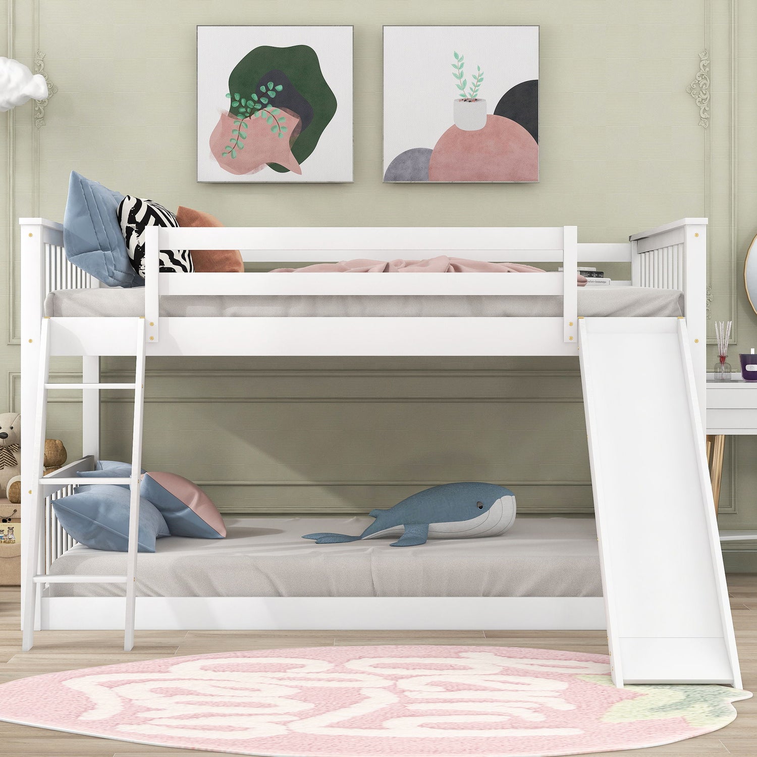 Bunk Bed &amp; Convertible Slide And Ladder
