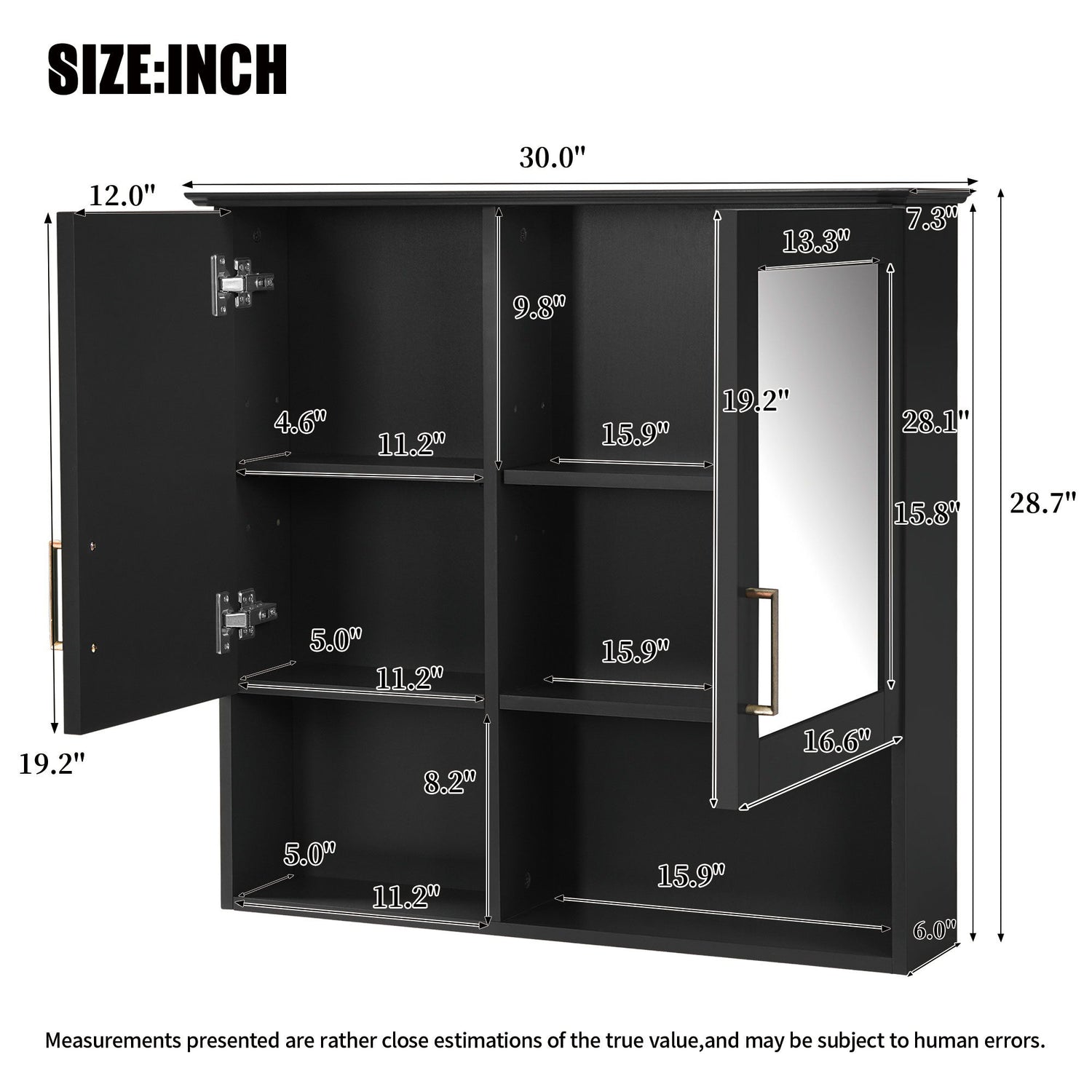 2 In 1 Wall-Mounted Mirror Cabinet With Adjustable Shelves, Soft-Close Doors, High-Definition Mirror &amp; Storage