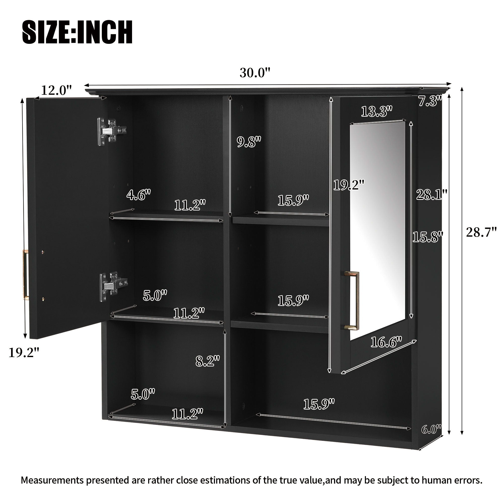 2 In 1 Wall-Mounted Mirror Cabinet With Adjustable Shelves, Soft-Close Doors, High-Definition Mirror &amp; Storage