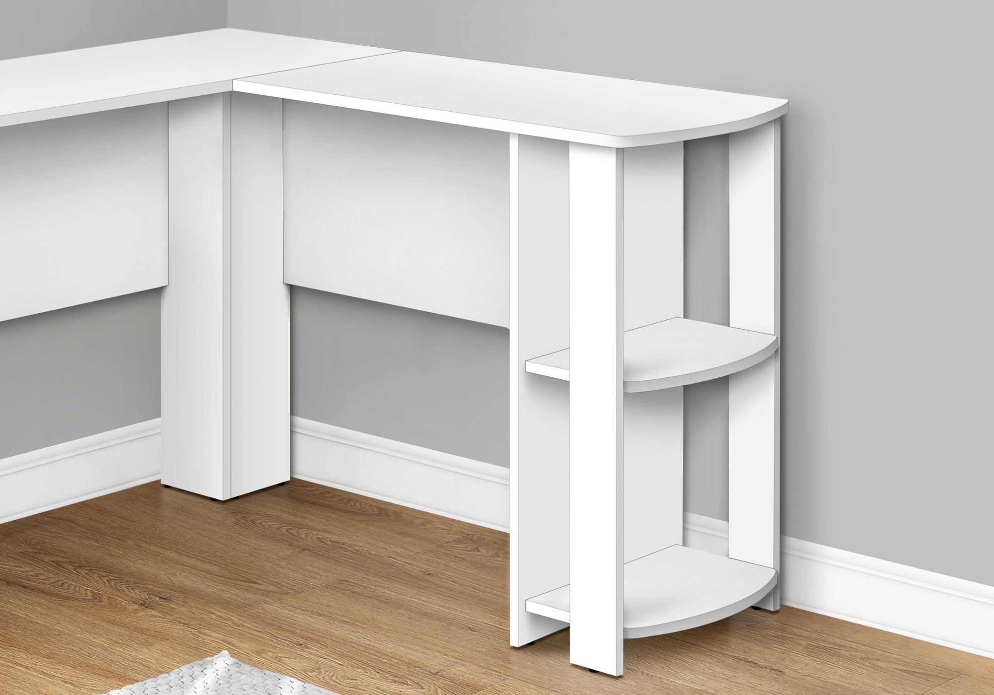 Computer Desk, Home Office, Corner, Storage Shelves, L Shape, Laptop, Contemporary &amp; Modern