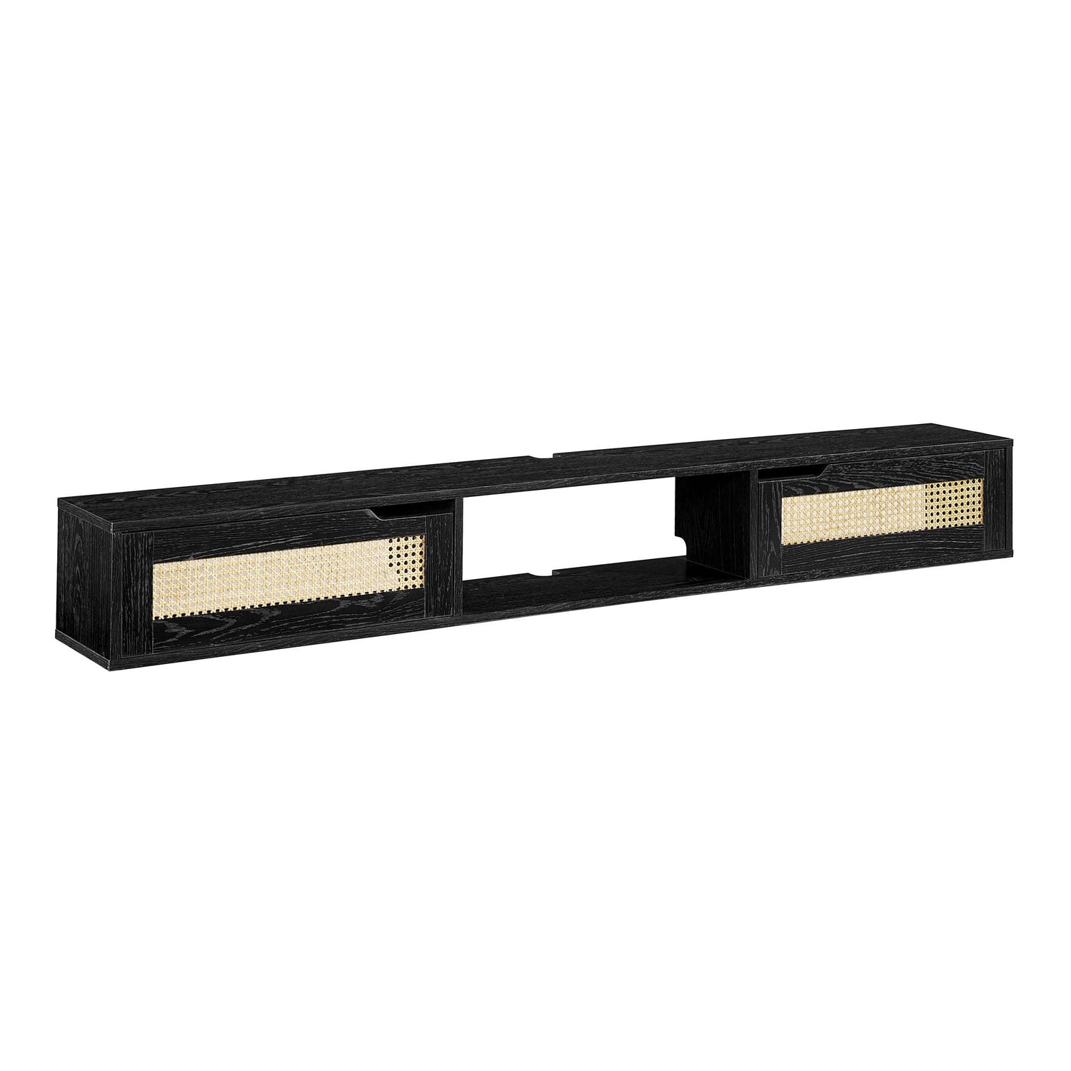Modern Rattan Door Floating TV Stand For TVs Up To 80&quot;