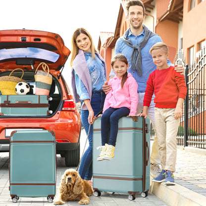 Hardshell Luggage With Tsa Lock, 24&quot; Expandable Lightweight Suitcase With Spinner Wheels, Single Vintage Luggage