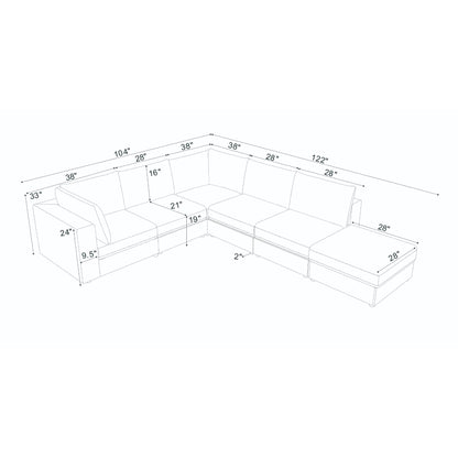 Modern Reversible Modular Sectional