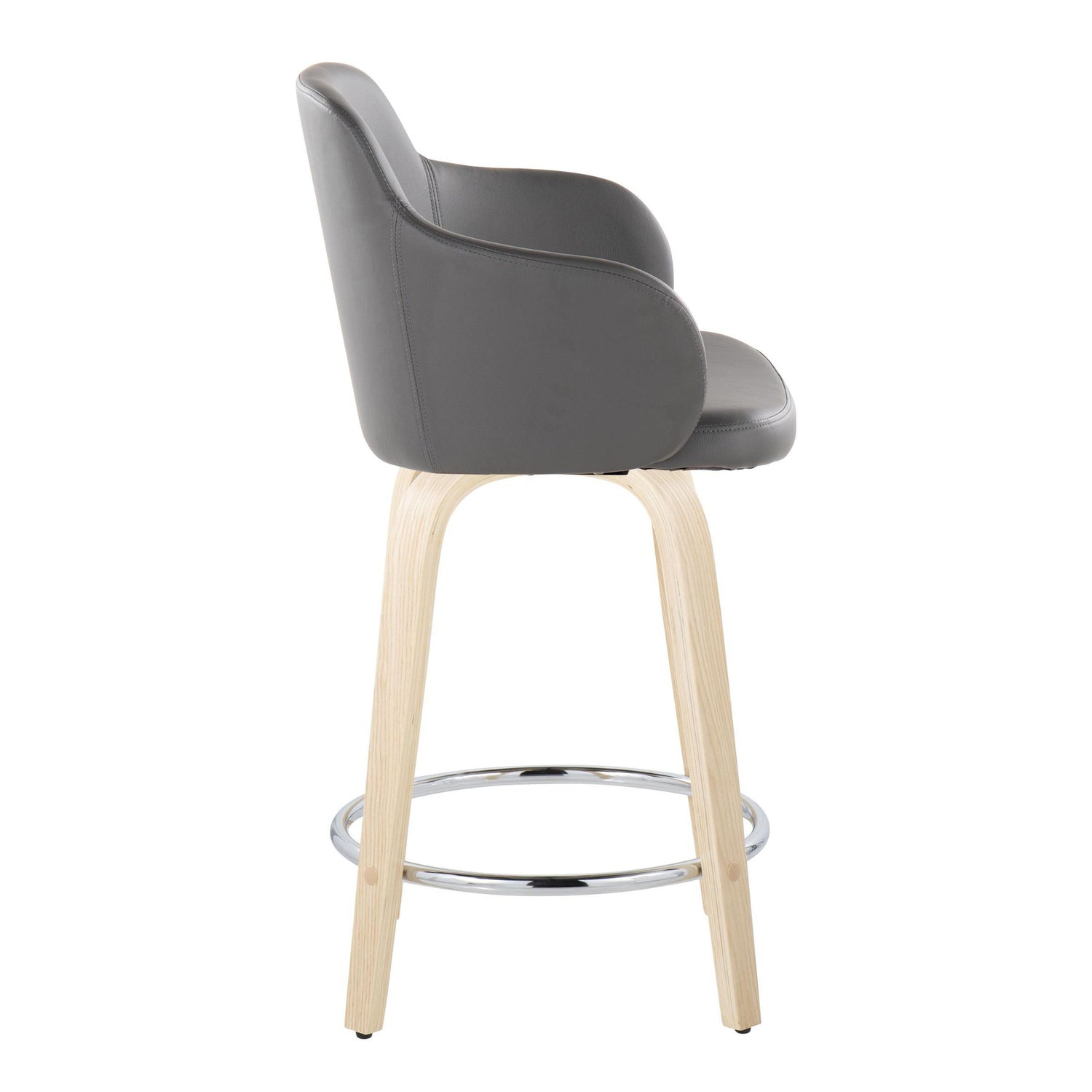 Boyne - Contemporary Fixed Height Counter Stool &amp; Swivel With Round Footrest (Set of 2)