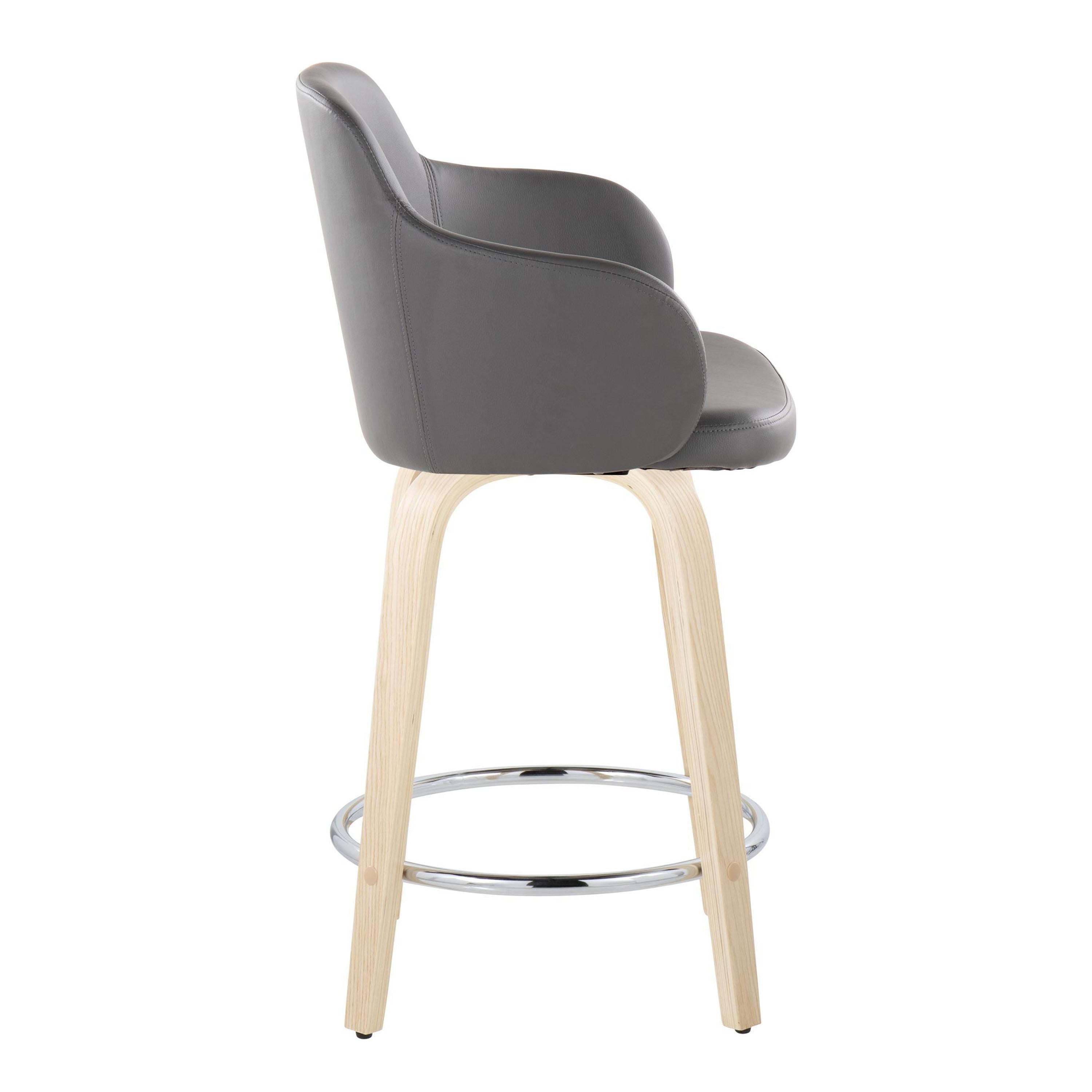 Boyne - Contemporary Fixed Height Counter Stool &amp; Swivel With Round Footrest (Set of 2)
