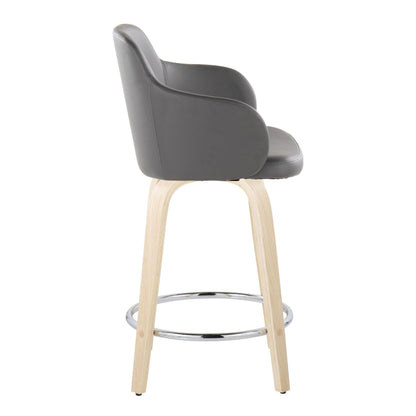 Boyne - Contemporary Fixed Height Counter Stool &amp; Swivel With Round Footrest (Set of 2)
