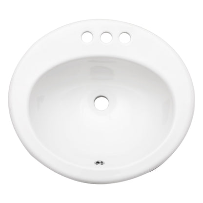 20 X 18&quot; Modern Ceramic Oval Undermount Bathroom Sink With 3 Faucet Holes - White