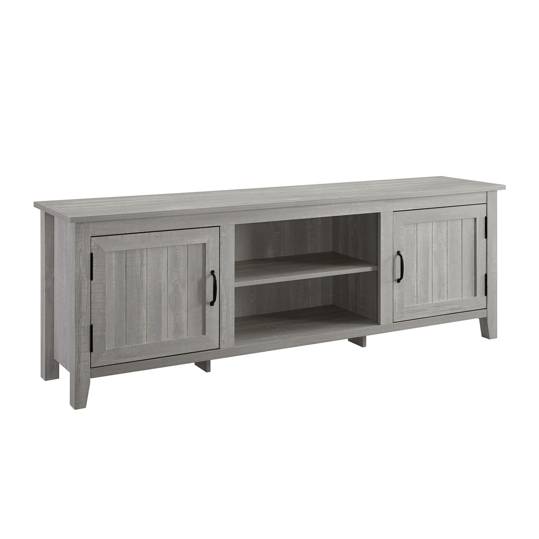 Modern Farmhouse 2 Door Grooved 70&quot; TV Stand For 85&quot; TVs