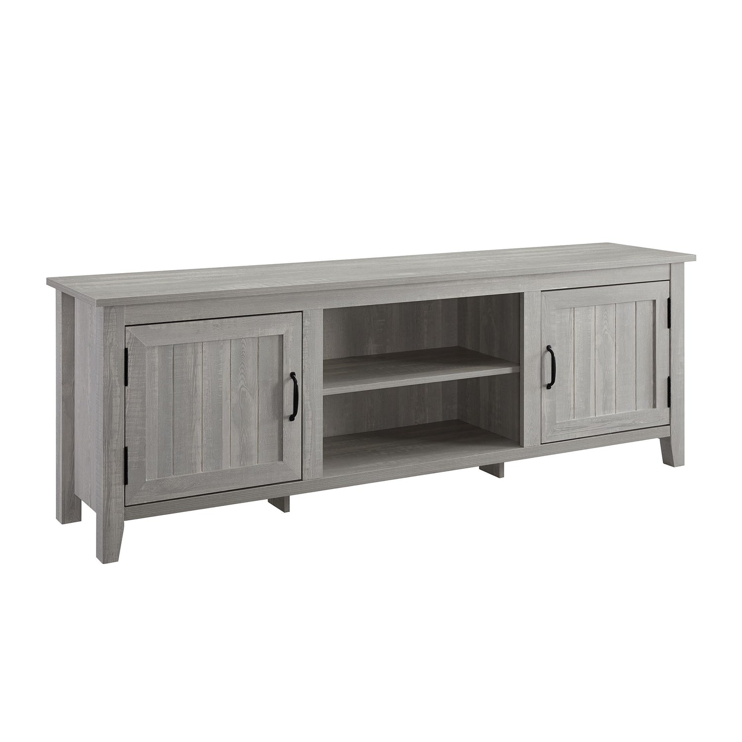 Modern Farmhouse 2 Door Grooved 70&quot; TV Stand For 85&quot; TVs