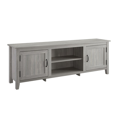 Modern Farmhouse 2 Door Grooved 70&quot; TV Stand For 85&quot; TVs