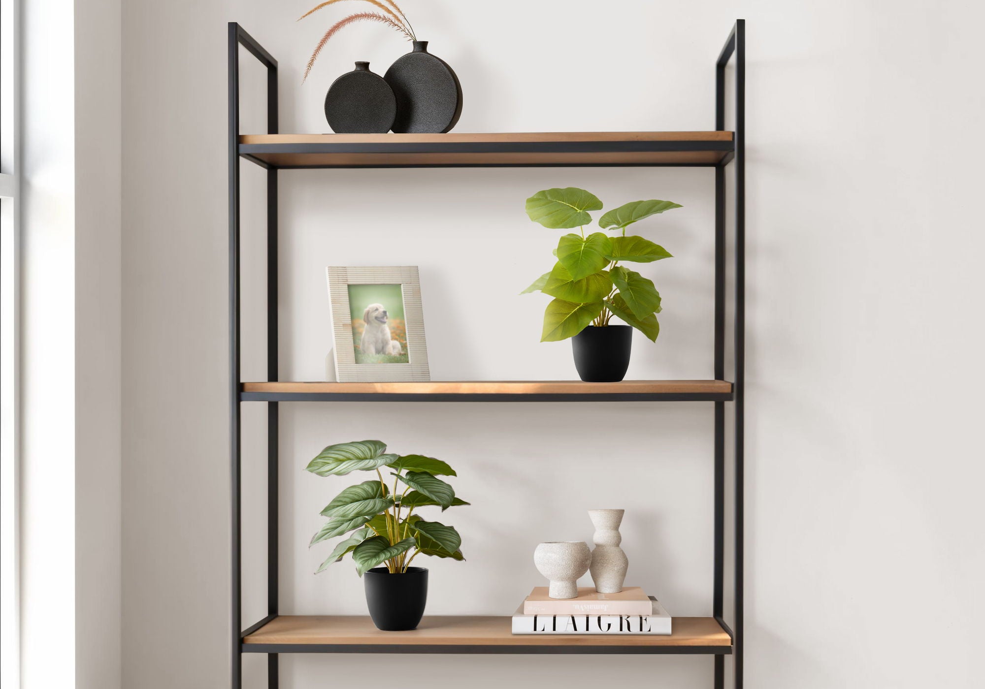 13&quot; Tall, Artificial Plant, Epipremnum, Indoor, Faux, Fake, Table, Greenery, Potted, Decorative (Set of 2) - Green / Black