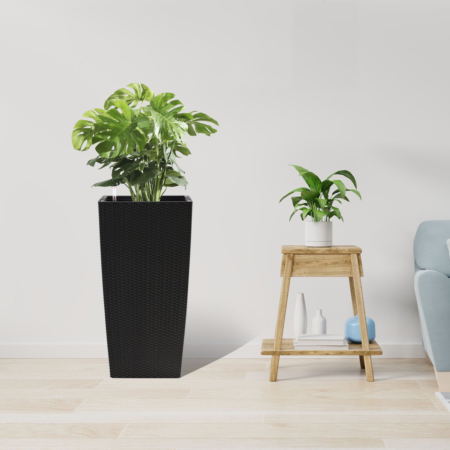 Large Self Watering Flower Pot With Drainage Holes &amp; Inner Tray