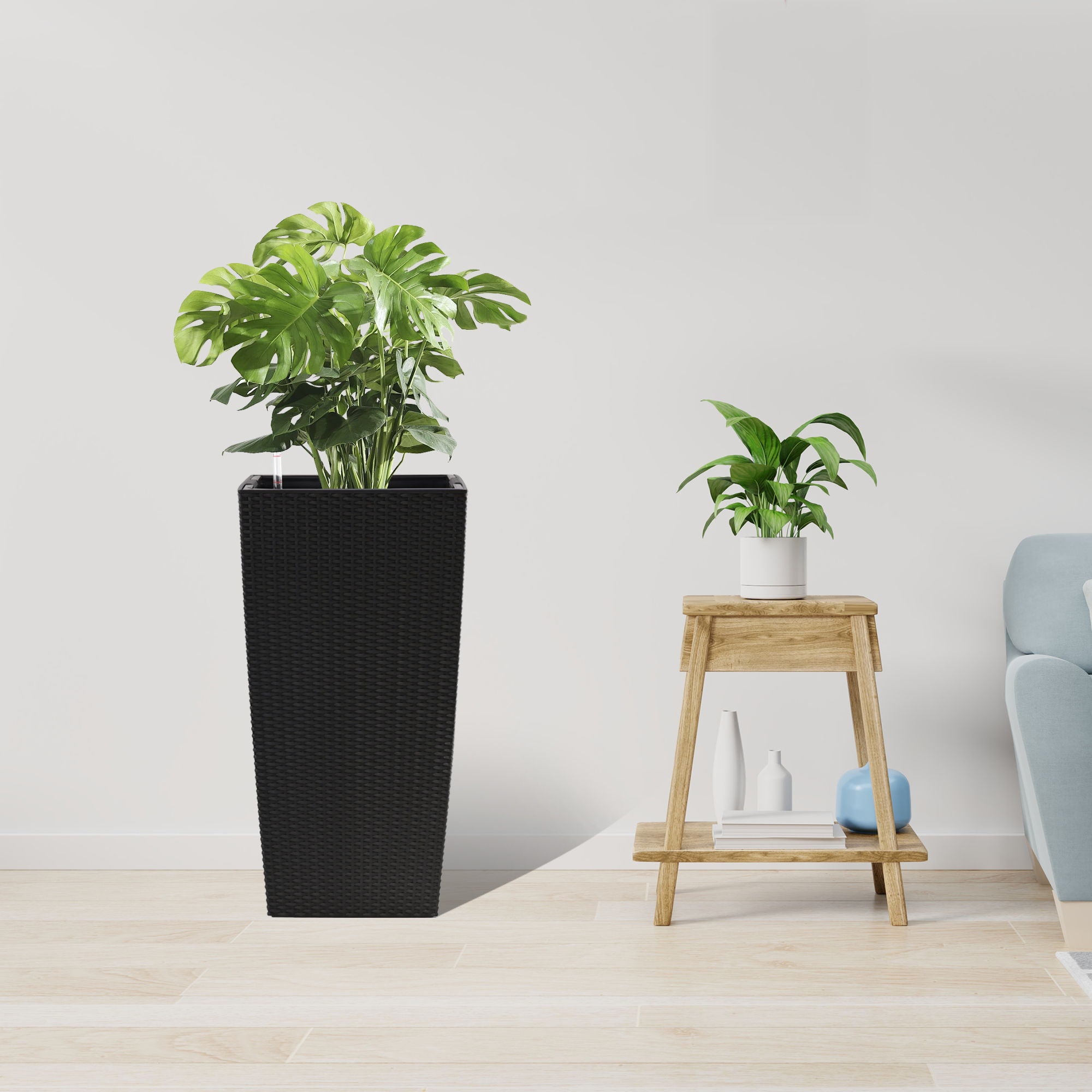 Large Self Watering Flower Pot With Drainage Holes &amp; Inner Tray