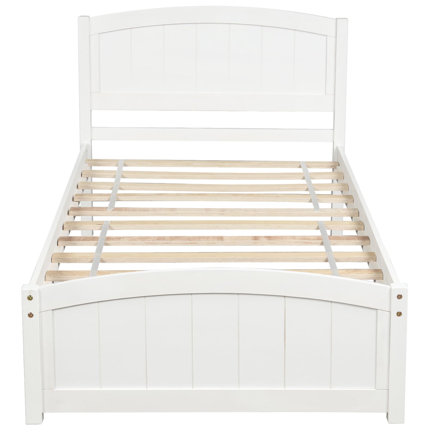 Platform Bed &amp; Headboard, Footboard And Wood Slat Support
