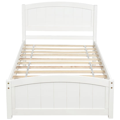 Platform Bed &amp; Headboard, Footboard And Wood Slat Support