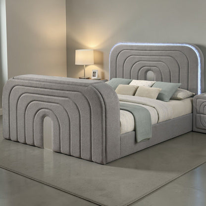 Shelyn - Bed With LED, TV Stand, Fireplace &amp; Bluetooth