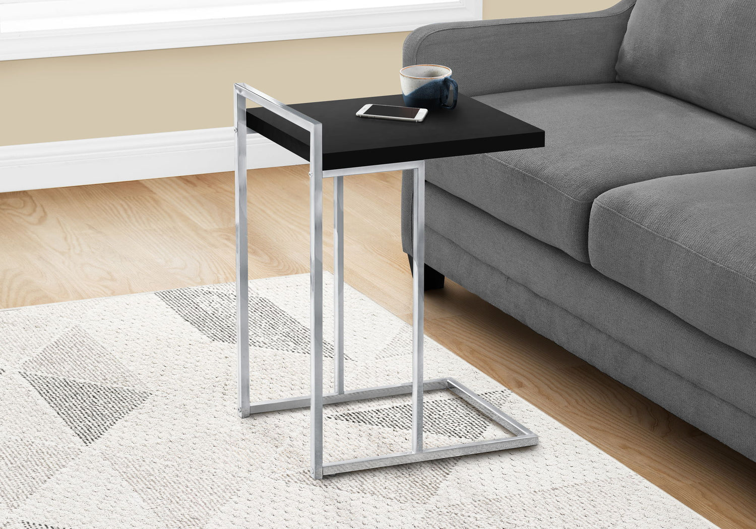 Accent Table, C - Shaped, Contemporary &amp; Modern