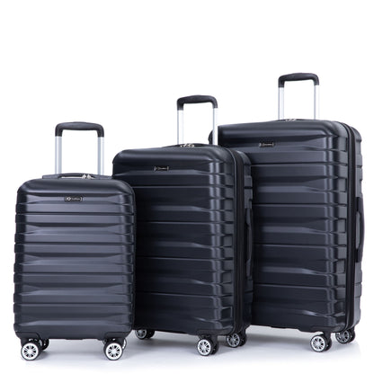 3 Piece Luggage Sets Lightweight &amp; Durable Expandable Suitcase With Two Hooks