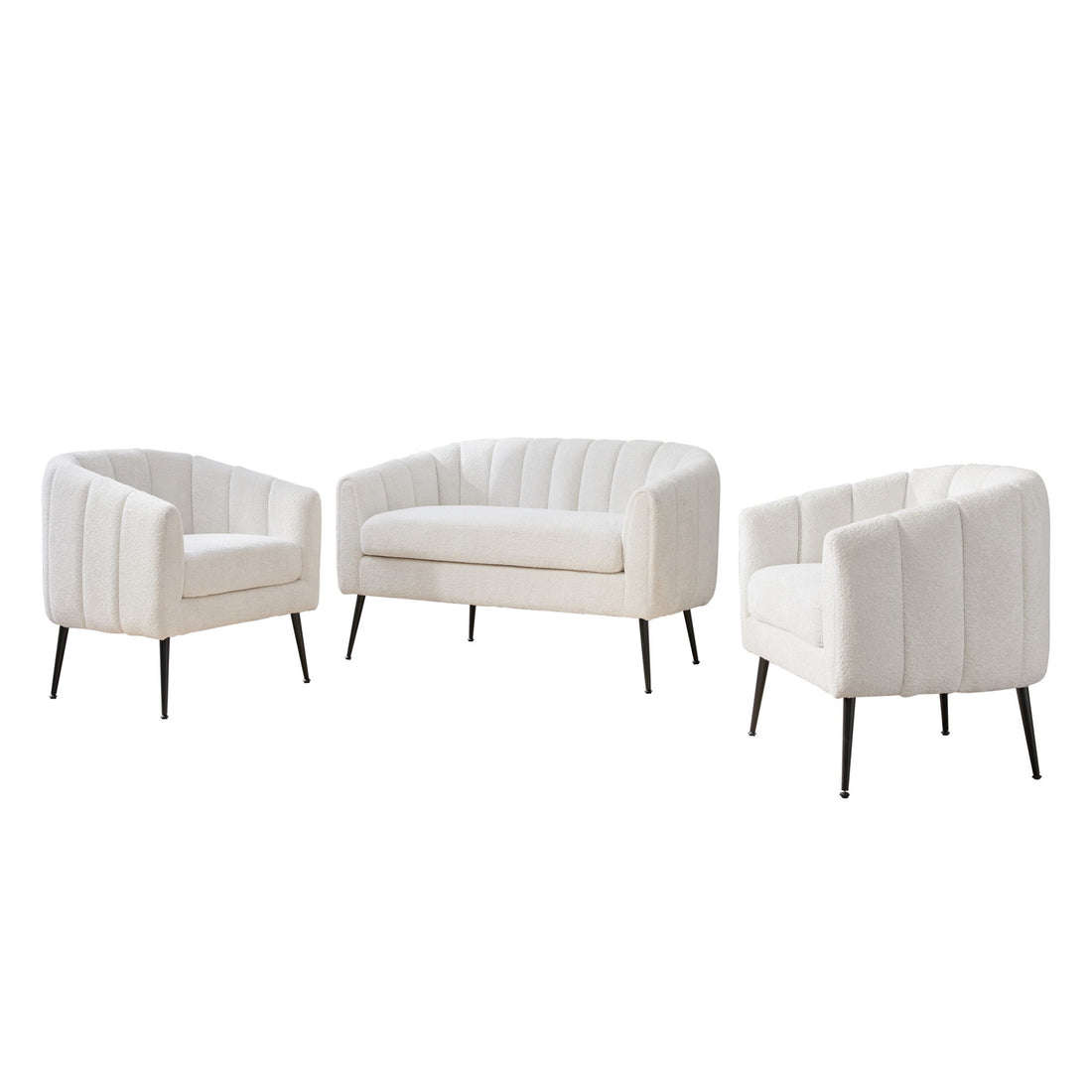 3 Piece Living Room Furniture Set Sofa &amp; Armchairs