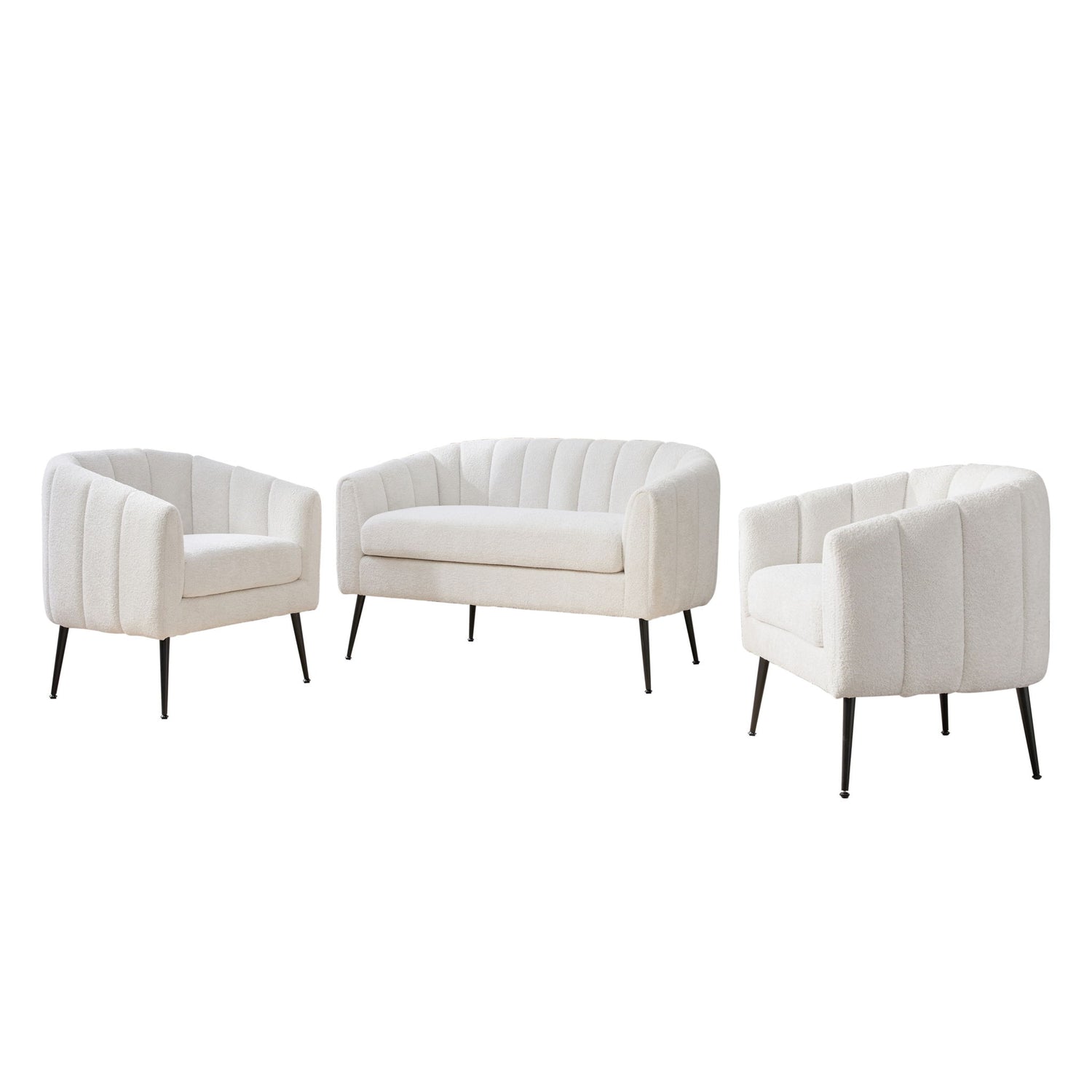 3 Piece Living Room Furniture Set Sofa &amp; Armchairs