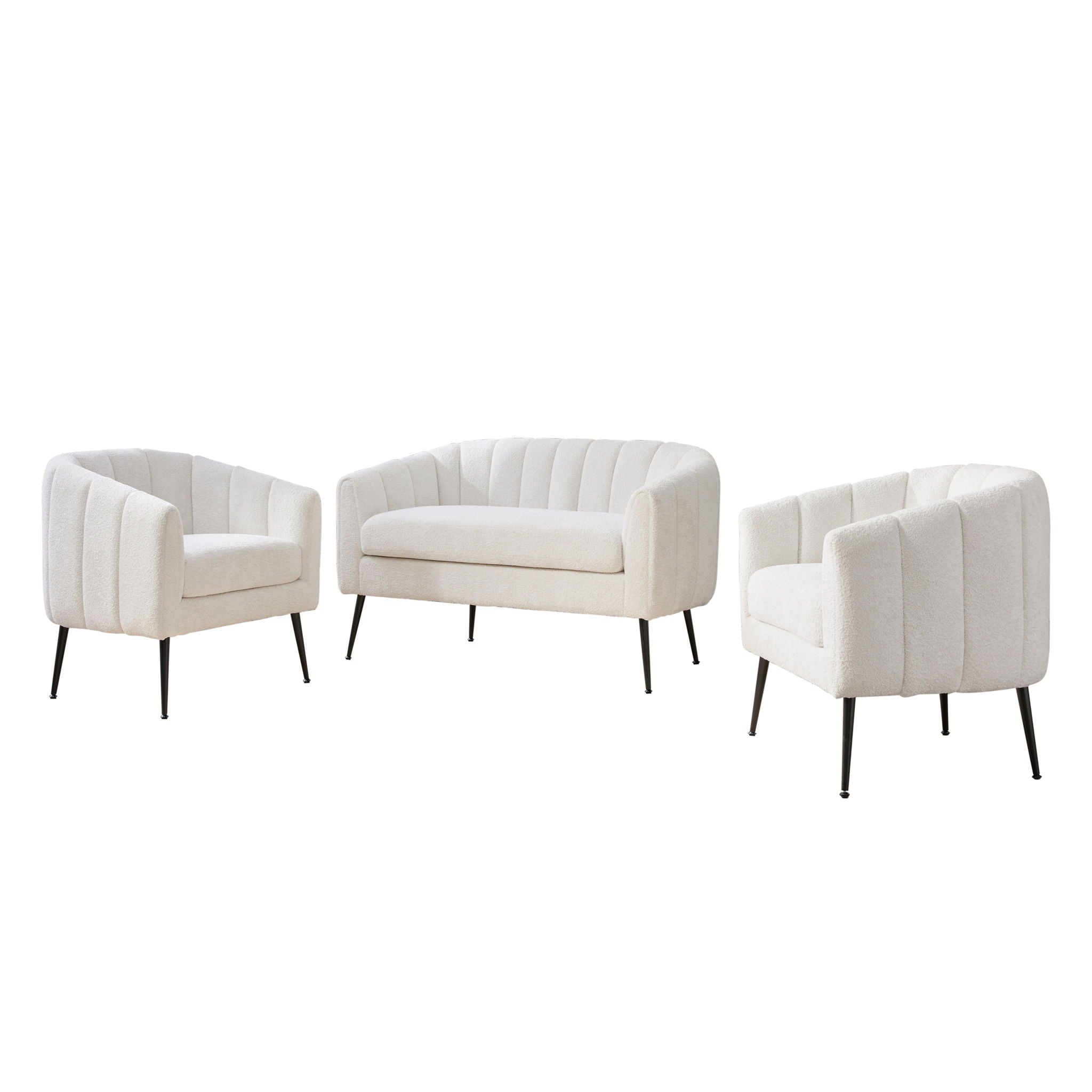 3 Piece Living Room Furniture Set Sofa &amp; Armchairs