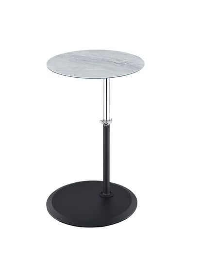 Orbit - 15.5&quot; End Table With Height Adjustable Marble Textured Top
