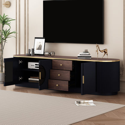 Modern Minimalist TV Stand For TVs Up To 80&quot; With 3 Drawers And 1 Shelf