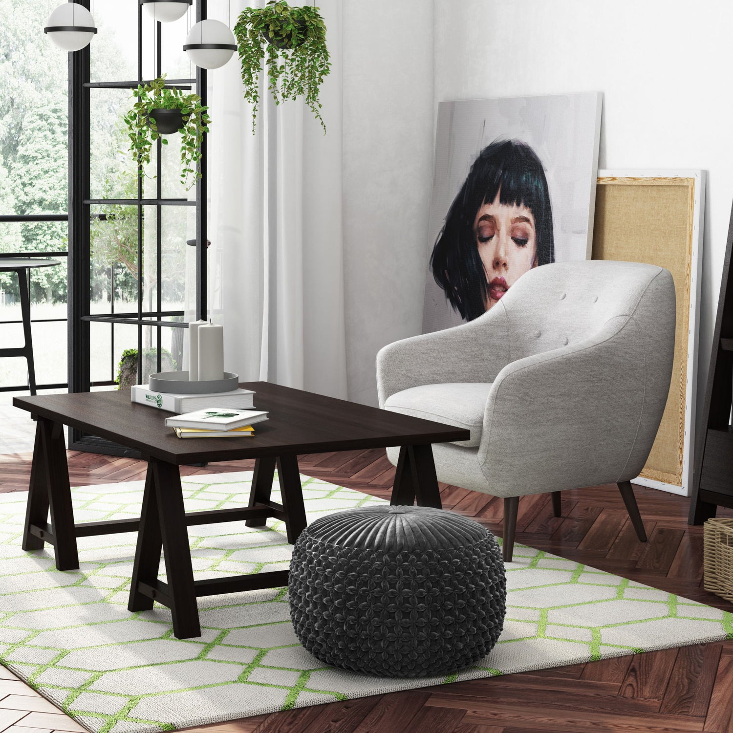 Renee - Handcrafted Round Pouf