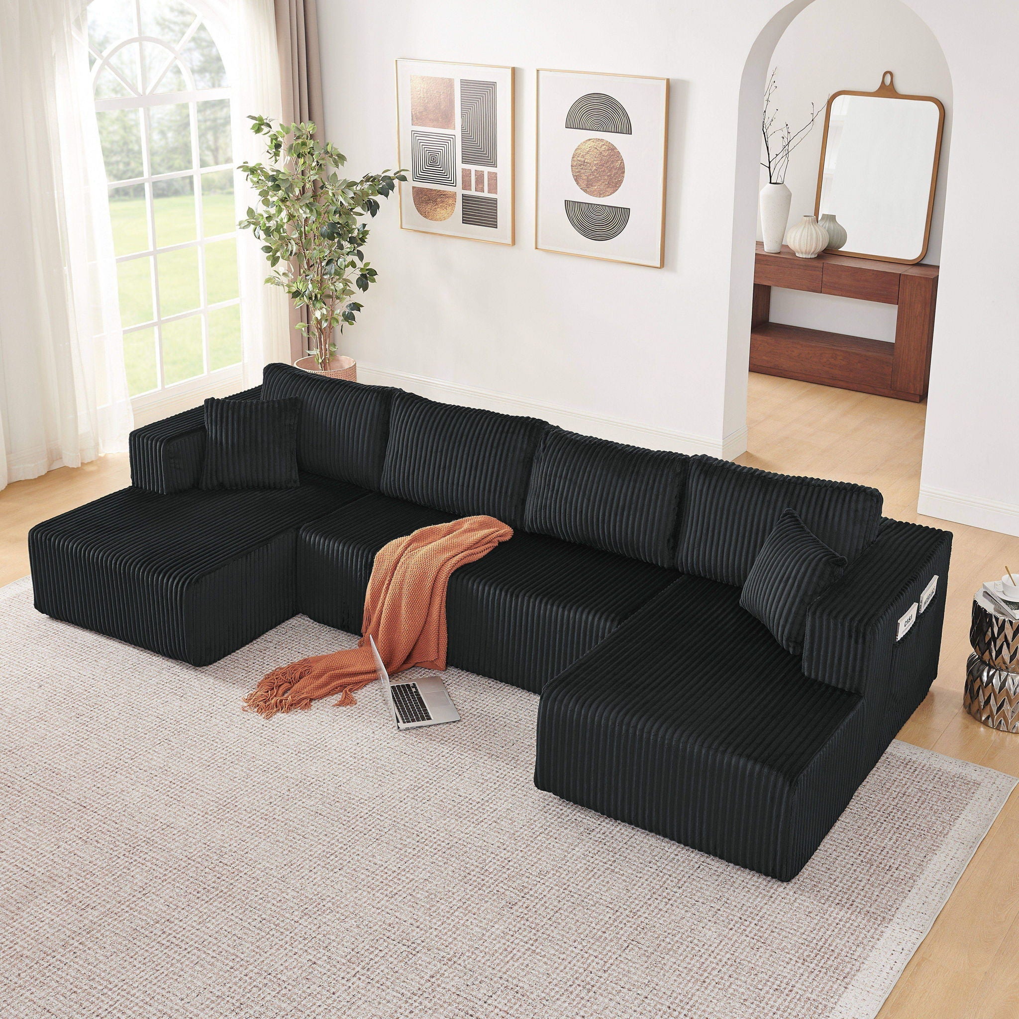 U - Shaped Modular Sectional Sofa For Living Room