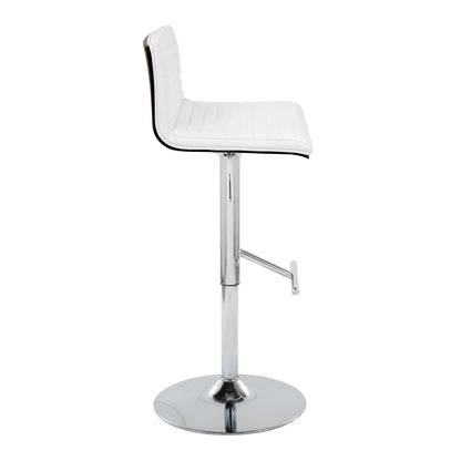 Mason - Contemporary Adjustable Barstool &amp; Swivel With Straight T Footrest (Set of 2)