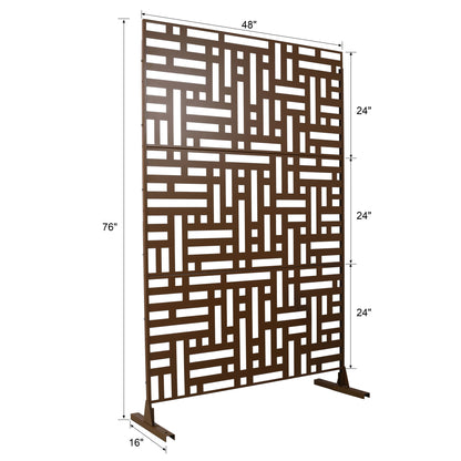 Decorative Freestanding Metal Privacy Screen For Indoor &amp; Outdoor Use