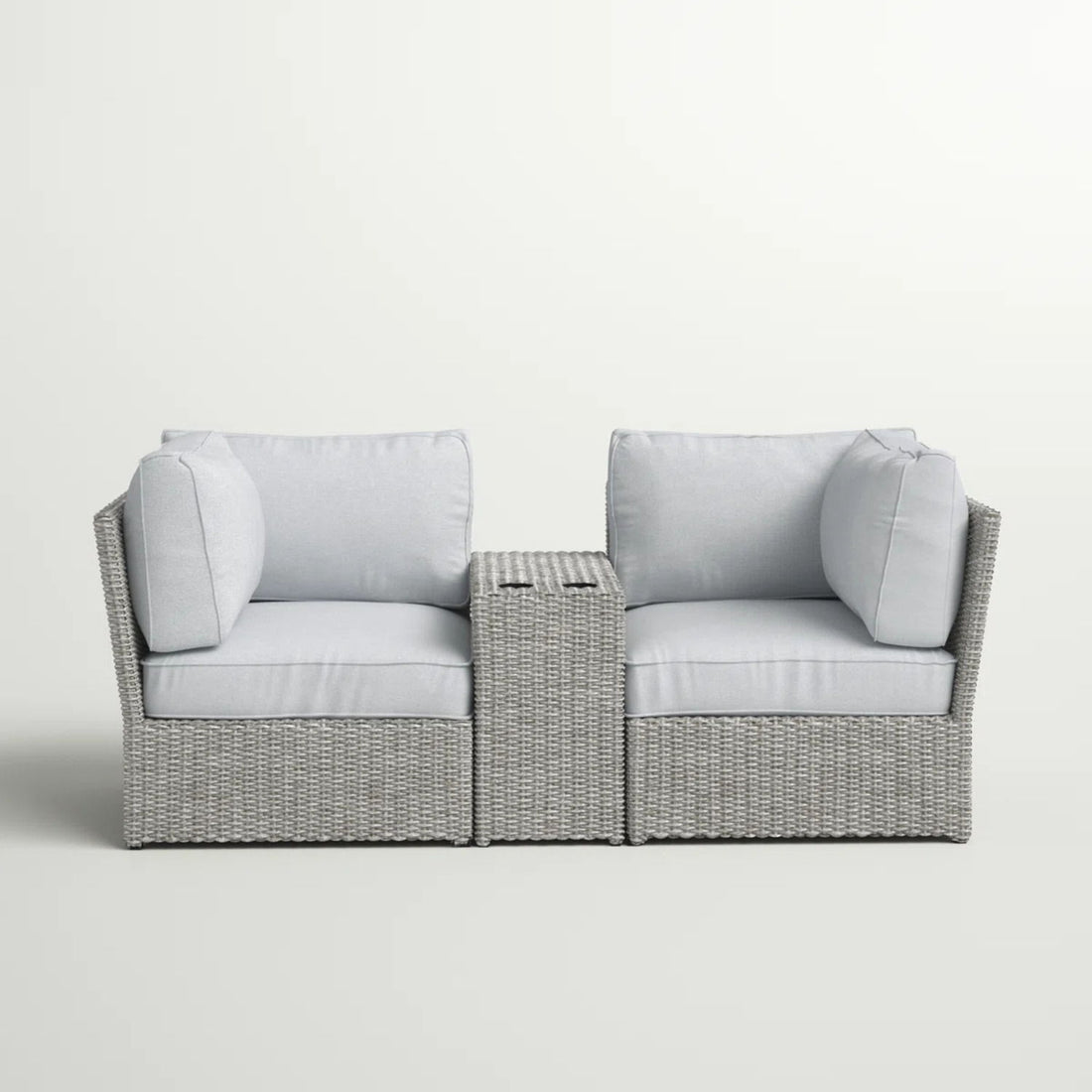 Outdoor Wicker Loveseat With Cushions