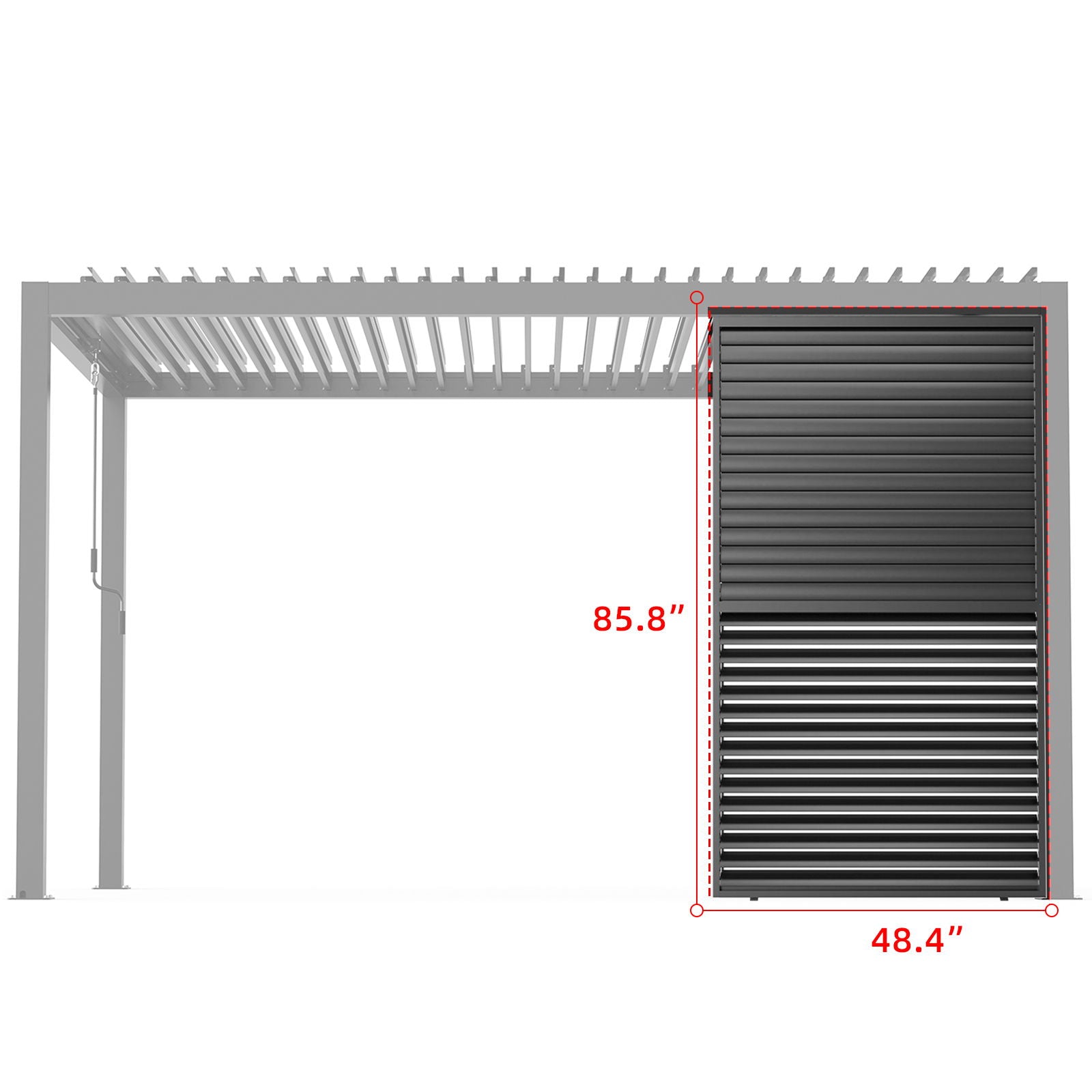 Louver Grille 1 / 3 13Ft Frame &amp; Louvers - Black