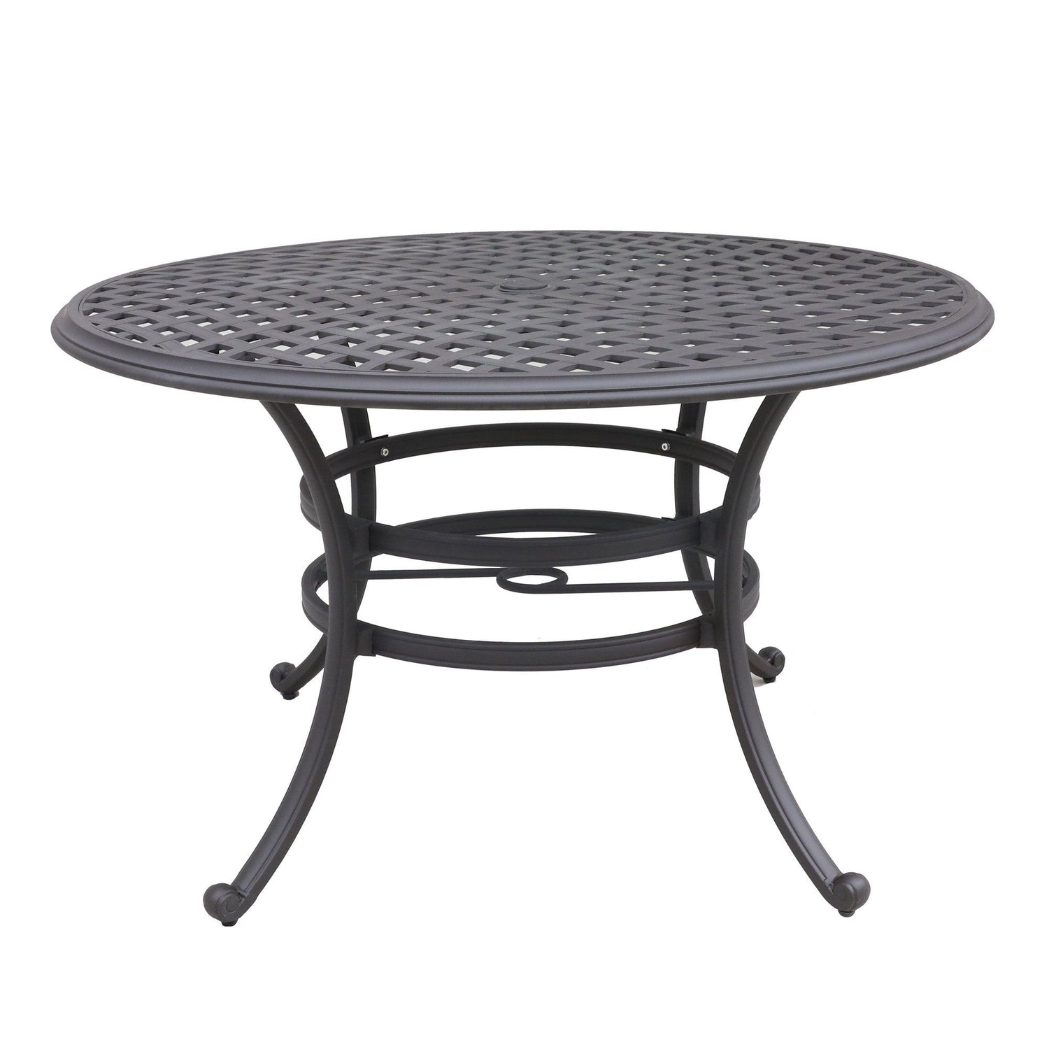 Round 49&quot; Long Aluminum Dining Set With Cushions